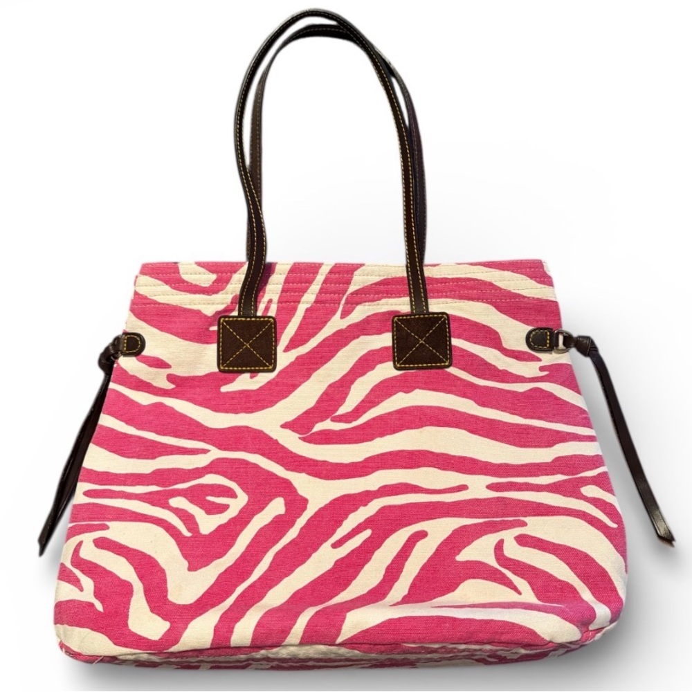 Dooney & Bourke Pink Zebra Print Tote Bag